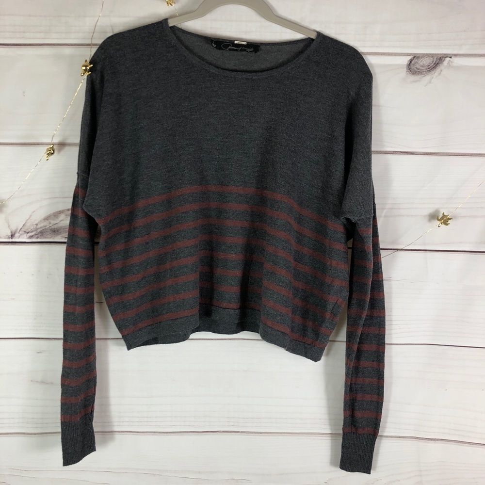 Patterson J. Kincaid Striped Cropped Sweater